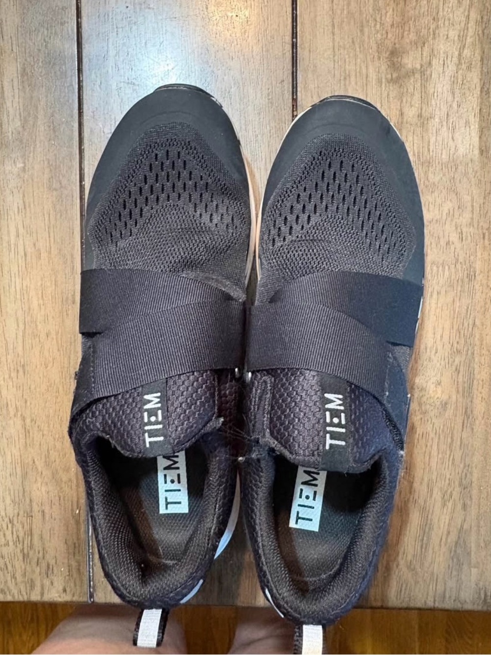 TIEM Black Slip-On Knit Women's Sneakers with Elastic Strap